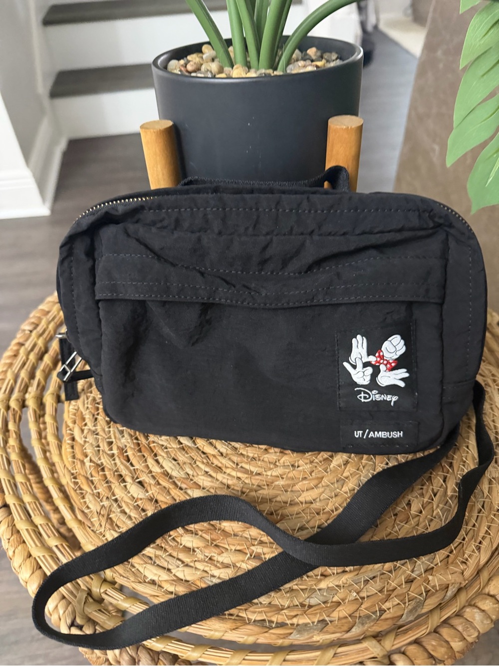 Uniqlo Disney x UT/Ambush Black Crossbody Bag with Mickey Glove Patch